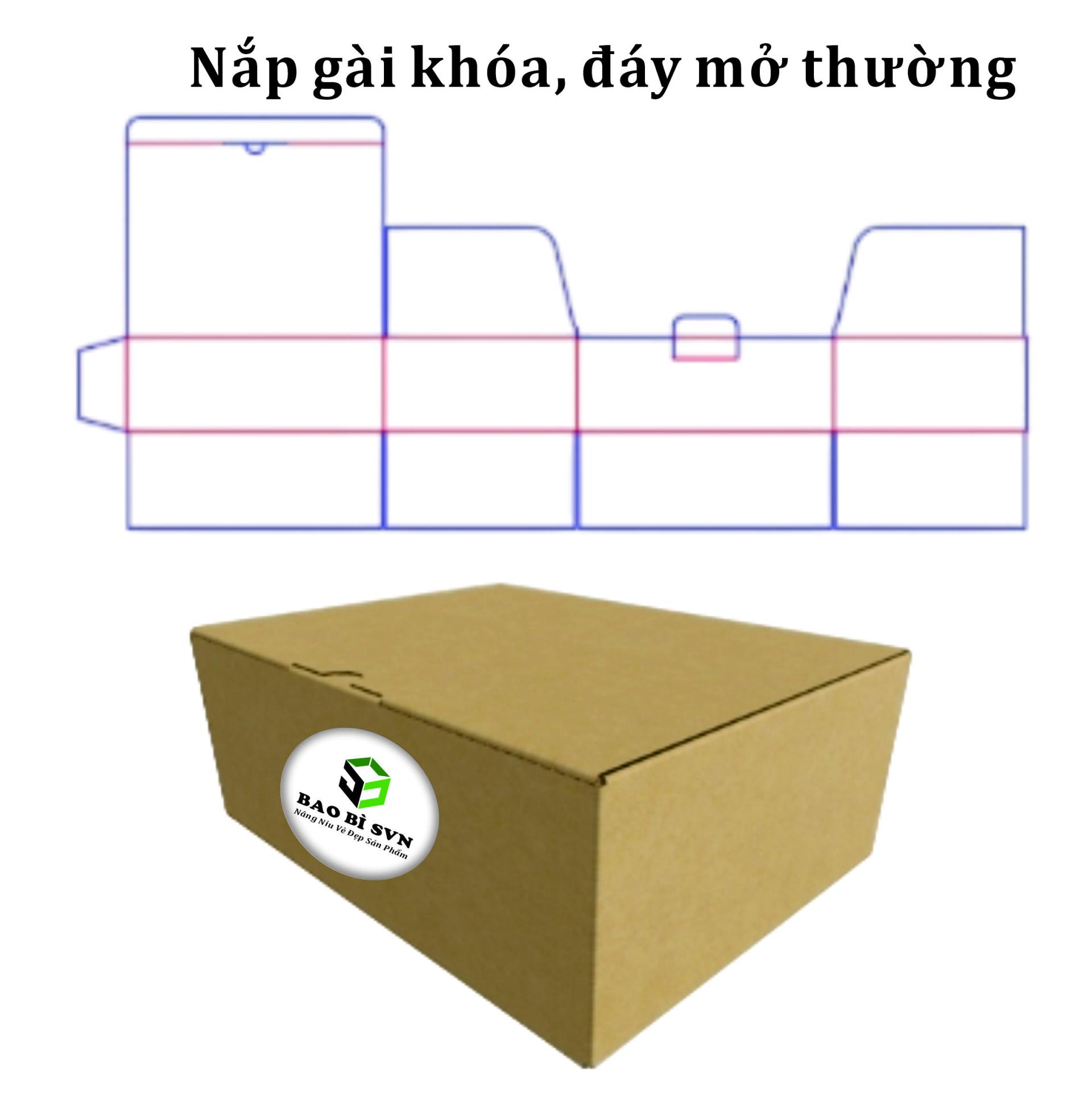 Hộp giấy nắp gài, đáy mở thường - Bao Bì SVN